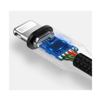 Аудиоадаптер UGREEN Lightning - AUX Jack 3.5 мм f, в оплетке, цвет серо-черный, 10 с 30756