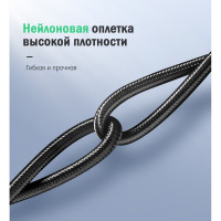 Кабель Ugreen USB A 2.0 - USB C, никелированная алюминиевая оплетка, 2 м 60128