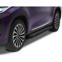 Пороги на автомобиль Rival black для exeed txl 2020-н.в., 180 см, 2 шт., алюминий F180ALB.0907.1