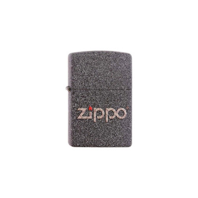 Zippo Зажигалка , латунь с покрытием Iron Stone, серая с фирменным логотипом, матовая, 38x13x57 мм 211 SNAKESKIN ZIPPO LOGO