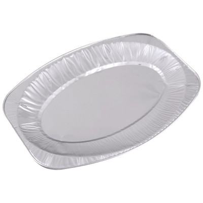 Овальное одноразовое блюдо МУЛЬТИДОМ Размер 43х27.5х3.2см, 2шт, алюминий NEW МО8-198