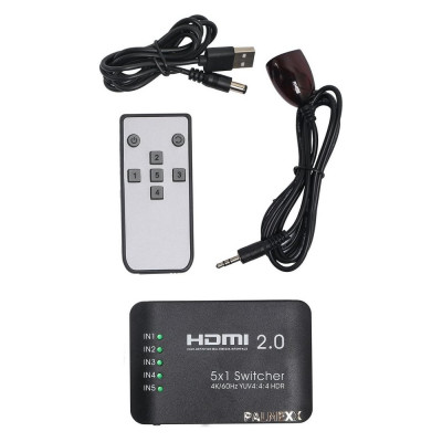 PALMEXX Свитч AYS51V20 5HDMI*1HDMI 4K/60Hz YUV 4:4:4 HDR (2160P, 3D, HDMI V2.0) PX/AYS-51V20