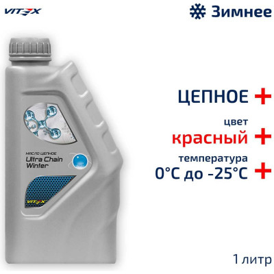 VITEX Масло цепное Ultra Chain Winter Red для цепных пил 1 л v327501
