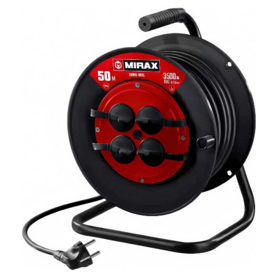 MIRAX Силовой удлинитель на катушке пвс 3x2.5 50м 3500вт 55051-50