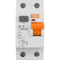 Устройство защитного отключения TDM ELECTRIC ВД1-63 2Р 25А 300мА SQ0203-0007
