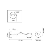 Бра ODEON LIGHT, с выключателем, металл LED 3W ODDS 4254/3WL