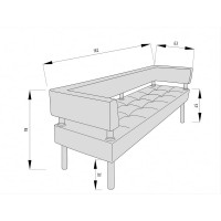 Диван Мягкий офис Сатурн трехместный синий СТР301СН