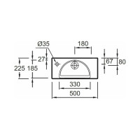 Компактный рукомойник JACOB DELAFON Odeon RG 50х22 см (отверстие слева) EGO112-55-00 00000093496