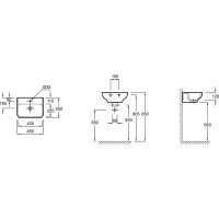 Рукомойник Jacob Delafon 45x35 с отверстием для смесителя, слив-перелив, белый EGH112-00 00000060156