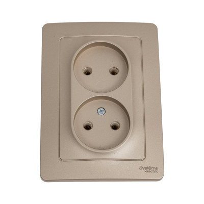 Розетка Systeme Electric Blanca внутр Титан 2-ая б/з без шторок, 16А, 250В SE BLNRS000024