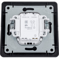 2-клавишный выключатель Systeme Electric Glossa Антрацит, сх.5, 10АХ в сборе SE GSL000752