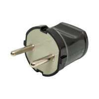Вилка Smartbuy прямая, без заземления, черная, 10А, 250В SBE-10-P04-b