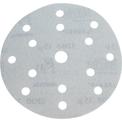 Круг шлифовальный Q.SILVER (50 шт; 150 мм; 15 отв; P1200) MIRKA 3661105093
