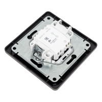 1-клавишный выключатель Systeme Electric Glossa Графит сх.1, 10AX (в сборе с рамкой) GSL001312