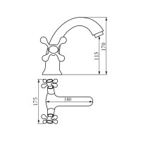Смеситель для раковины Veragio AGATHA бронза VR.AGT-3710.BR