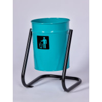 Урна уличная металлическая ПРОФМЕТСТИЛЬ бирюзовая, с креплением в асфальт 633