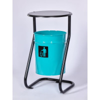 Урна уличная металлическая ПРОФМЕТСТИЛЬ бирюзовая, с крышкой, с креплением в асфальт 643