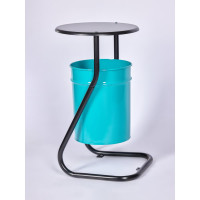 Урна уличная металлическая ПРОФМЕТСТИЛЬ бирюзовая, с крышкой, с креплением в асфальт 643