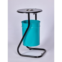 Урна уличная металлическая ПРОФМЕТСТИЛЬ бирюзовая, с пепельницей, с креплением в асфальт 653