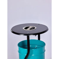 Урна уличная металлическая ПРОФМЕТСТИЛЬ бирюзовая, с пепельницей, с креплением в асфальт 653