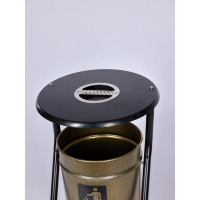 Урна уличная металлическая ПРОФМЕТСТИЛЬ бронза, с пепельницей, с креплением в асфальт 656