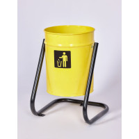 Урна уличная металлическая ПРОФМЕТСТИЛЬ желтая с креплением в асфальт 634