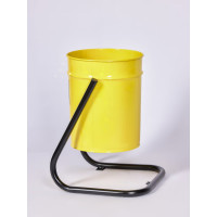 Урна уличная металлическая ПРОФМЕТСТИЛЬ желтая с креплением в асфальт 634