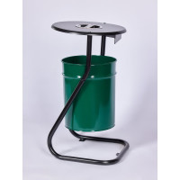 Урна уличная ПРОФМЕТСТИЛЬ металлическая, зеленая, с пепельницей, с креплением в асфальт 649