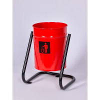 Урна уличная ПРОФМЕТСТИЛЬ металлическая, красная, с креплением в асфальт 637