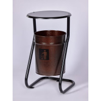 Урна уличная ПРОФМЕТСТИЛЬ металлическая, коричневая. с крышкой, с креплением в асфальт 641