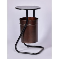 Урна уличная ПРОФМЕТСТИЛЬ металлическая, коричневая. с крышкой, с креплением в асфальт 641