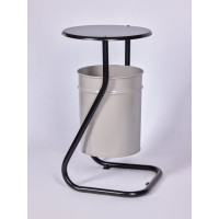 Урна уличная ПРОФМЕТСТИЛЬ металлическая, серая, с крышкой, с креплением в асфальт 642