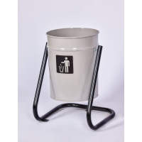 Урна уличная ПРОФМЕТСТИЛЬ металлическая, серая, с креплением в асфальт 632