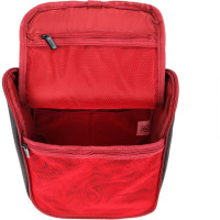 Дорожный несессер Torber чёрный/бордовый, полиэстер 300D, 27x22x11 см T010-BRD
