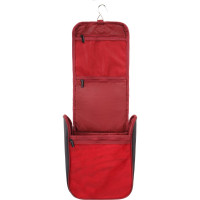 Дорожный несессер Torber чёрный/бордовый, полиэстер 300D, 27x22x11 см T010-BRD