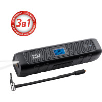 Компрессор-Power Bank DSV 3в1 беспроводной, 4500 мАч, LED фонарь, USB/Type-C, чехол 208100