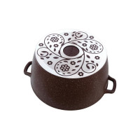 Кастрюля Горница Шоколад 5 л, литая ручка, с крышкой, подарочная упаковка к263аш СП2778