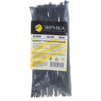 Пластиковый хомут черный 4.0x250мм универсальный 100шт Эврика ER-14250 956510