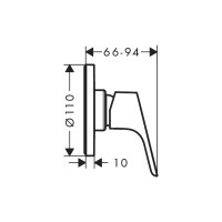 Смеситель для душа, внешняя часть HANSGROHE 31961000 Focus Е2 00000069133