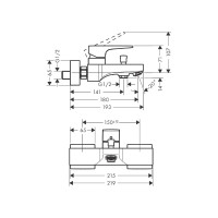 Смеситель для ванны HANSGROHE 32540000 Metropol 00000053924
