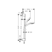 Душевой гарнитур HANSGROHE 26570400 Croma Select S Multi 90см 00000040353