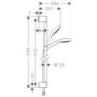 Душевой гарнитур HANSGROHE 26572400 Croma Select S Vario 90 см 00000040354