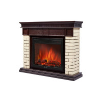 Портал Firelight Bricks 25 камень бежевый, шпон темный дуб НС-1202848