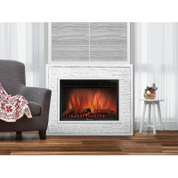 Портал Firelight Loft 30 камень белый, белая эмаль НС-1182357