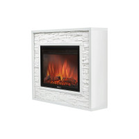 Портал Firelight Loft 30 камень белый, белая эмаль НС-1182357