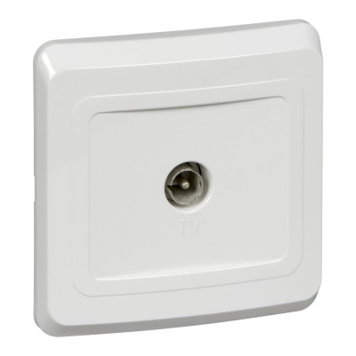 Розетка TV Systeme Electric 1-м CП Этюд оконечная, белая SchE TVC-002B