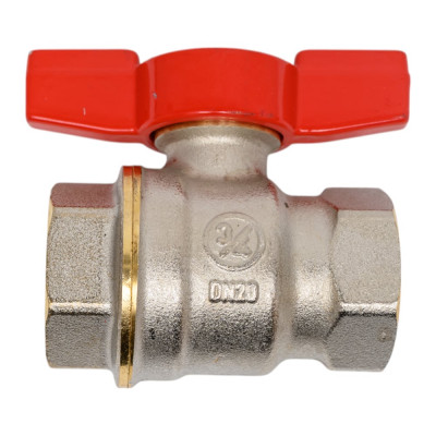 Шаровой кран Giacomini DADO 3/4, ВВ, ручка-бабочка красная, никелированный R911 R911X024