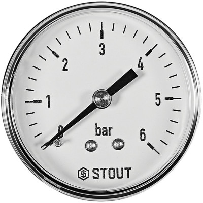 Манометр аксиальный STOUT, корпус Dn 50 мм 1/4, 0...6 бар, кл.2.5 SIM-1009-500608 RG0094NU9EUEFI
