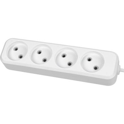 Удлинитель сетевой TDM ELECTRIC 4 розетки, 5 метров, 6 А, 1380 Вт, белый, SQ1303-1207
