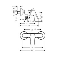Смеситель для душа HANSGROHE Talis E 71760000 00000044179